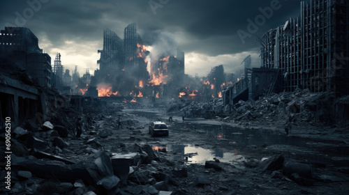 Destroyed city