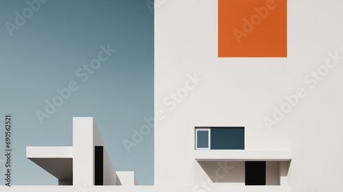 Bauhaus style minimalist modern architecture