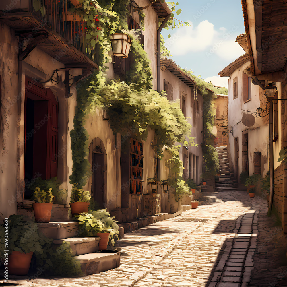 A quiet alley in an old European town