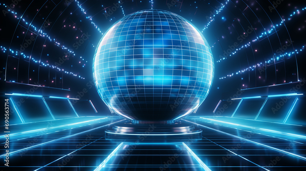 Obraz premium blue disco ball