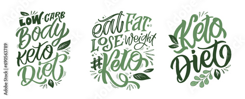 Keto diet lettering label, eco, keto, diet, healthy food. 