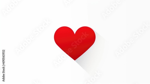 Free Download Love symbol on white background. Big red heart on 14 February. Valentines day holiday. Lovely romantic sign. Greeting postcard decoration. Heart shape flat icon art illustration. - GFXLoad