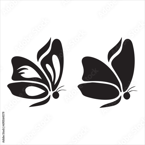 Wallpaper Mural Silhouette of butterflies on a white background. Vector illustration. Torontodigital.ca