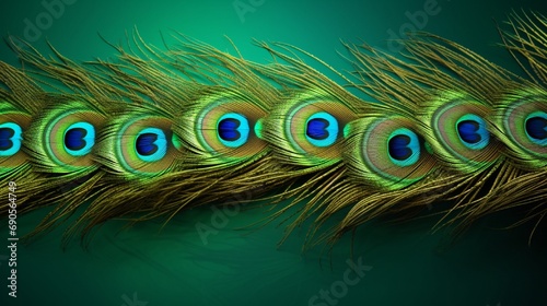 Background with three peacock feathers