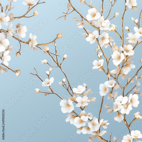 White jasmine branches on elegant pastel background. Wedding invitations  greeting cards  wallpaper  background  printing