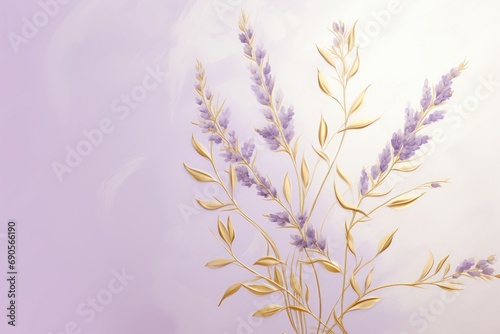 Lavender branches on elegant pastel background. Wedding invitations  greeting cards  wallpaper  background  printing