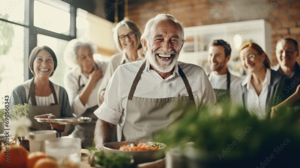 © Sandris_ua - A group of older adults learning to cook in a foreign country. © Sandris_ua - A group of older adults learning to cook in a foreign country.