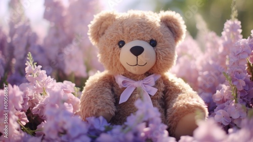 A plush teddy bear with a cute smile and cozy fur. © Sandris_ua