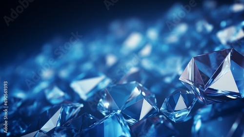 Diamond blue toned metal background texture illuminated by sunlight © kaneez