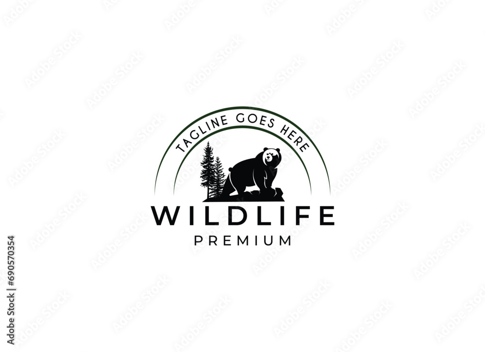 Wild Bear Vector Logo Illustration. Vector logo template suitable for businesses and product names.