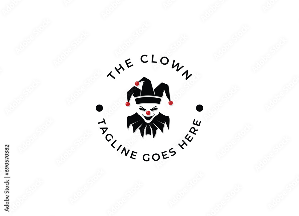 clown joker logo icon design vector illustration