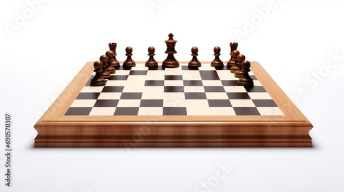 King Chess Piece on a White Background with Chessboard Pattern