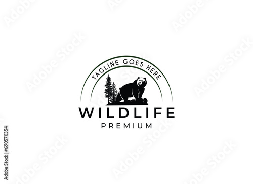 Wild Bear Vector Logo Illustration. Vector logo template suitable for businesses and product names.