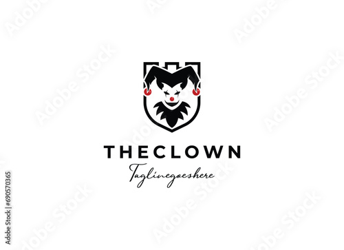 clown joker logo icon design vector illustration
