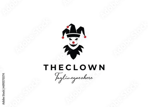 clown joker logo icon design vector illustration