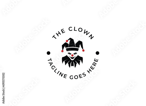 clown joker logo icon design vector illustration