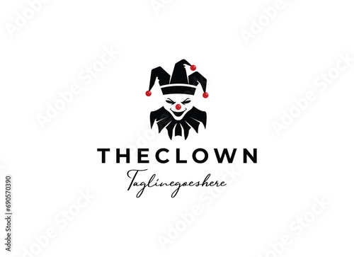 clown joker logo icon design vector illustration