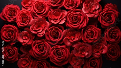 A visually stunning assortment of artificially created red rose flowers  isolated beautifully.