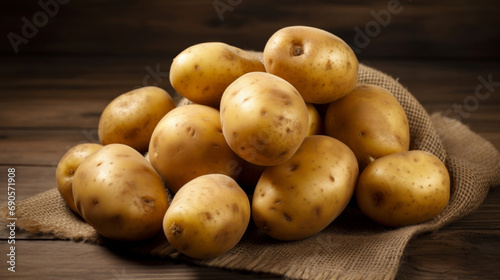 Healthy  natural and clean potato background in studio for farming  organic produce and lifestyle. Fresh  summer food and health meal closeup for eco farm market  fibre diet and vegetable agriculture