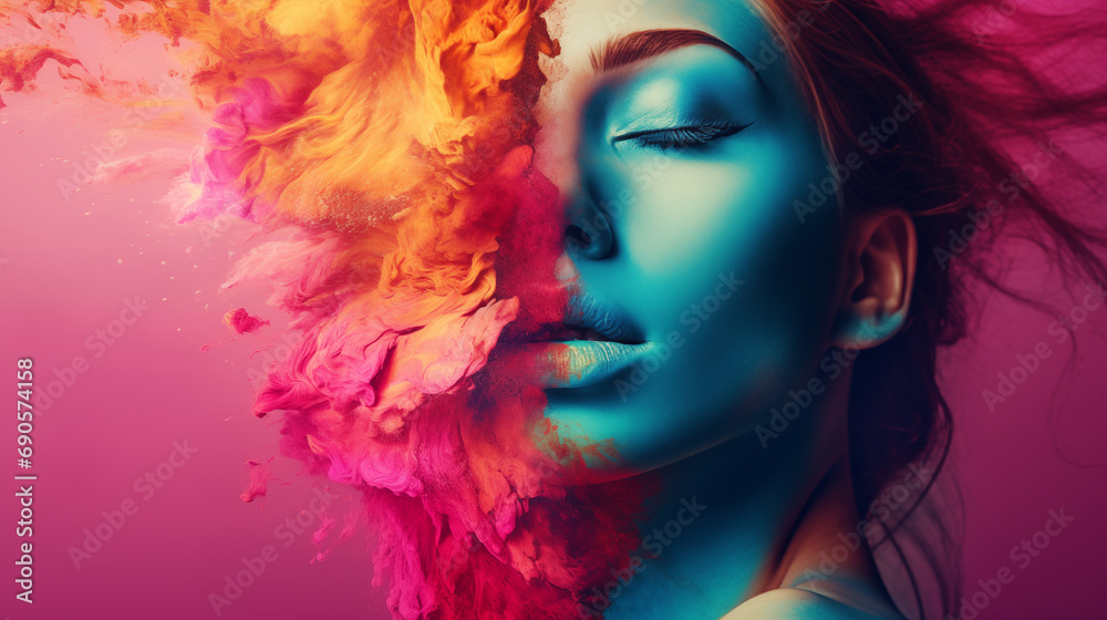 mystery look of the young beautiful woman mystery look of the young beautiful woman