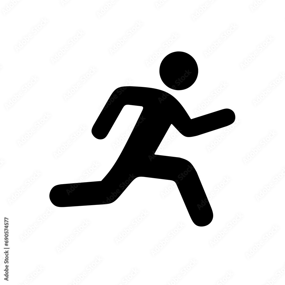 running icon.vector icon of running person on white background
