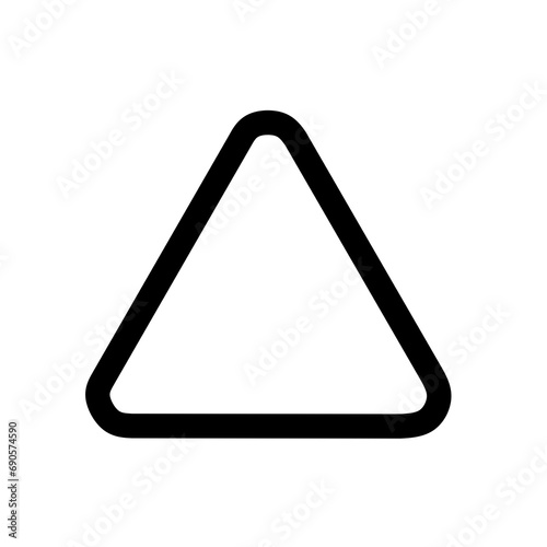 triangle icon vector with rounded corners on white background photo