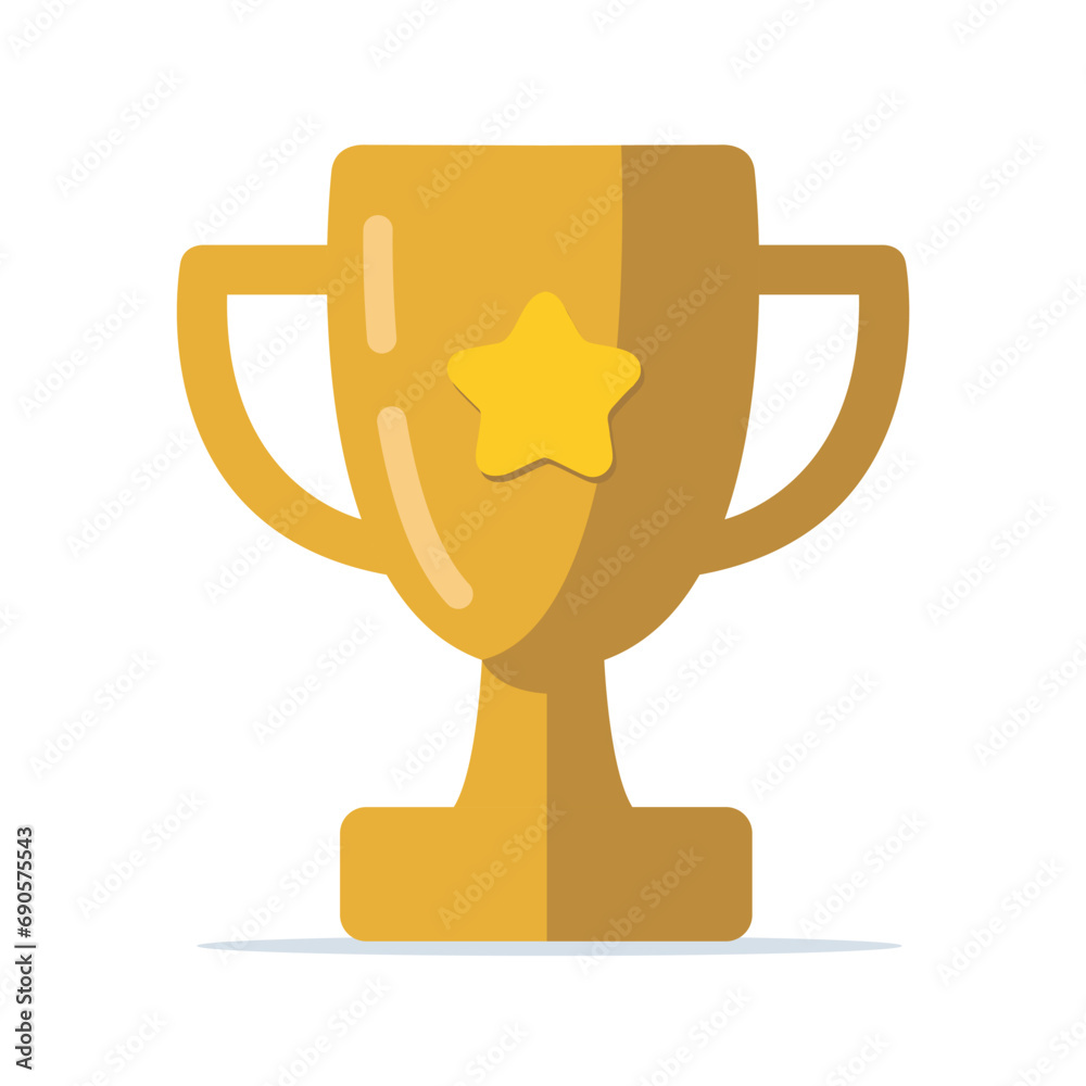 Golden winner's trophy icon. The golden trophy vector is a symbol of victory in a sports event. Golden trophy illustration. Golden winner's trophy icon. The golden trophy vector is a symbol of victory in a sports event. Golden trophy illustration.
