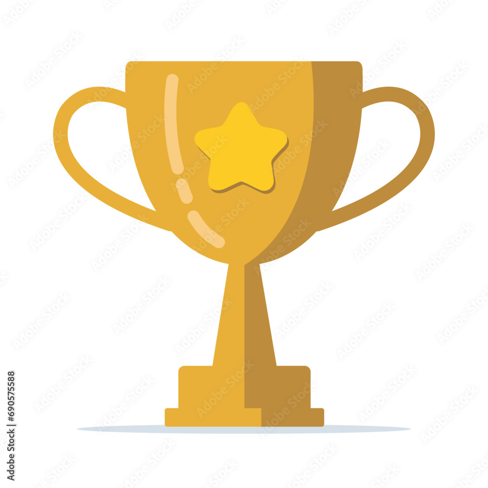 Golden winner's trophy icon. The golden trophy vector is a symbol of victory in a sports event. Golden trophy illustration. Golden winner's trophy icon. The golden trophy vector is a symbol of victory in a sports event. Golden trophy illustration.