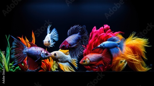 Beautiful underwater world filled with colorful fish and vibrant coral in the aquarium.
