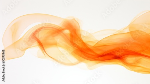 Orange smoke isolated on white