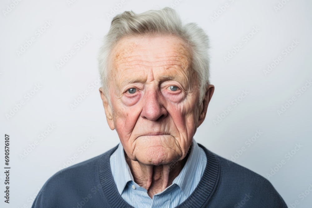 Portrait of an elderly man with gray hair. Studio shot. Portrait of an elderly man with gray hair. Studio shot.