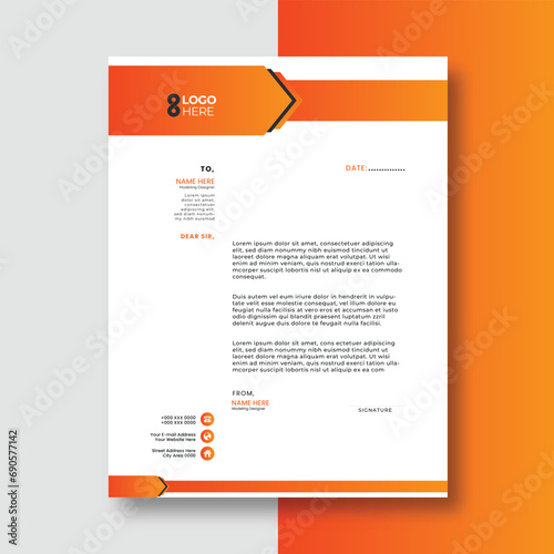 Contemporary Wavy Lines Letterhead Template
