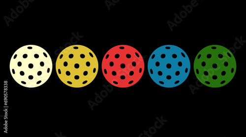 Vintage pickleball ball set vector illustration on vector, jpg, png, svg, 