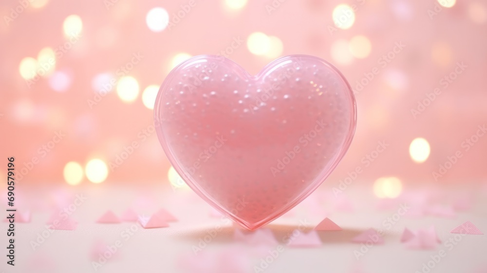 Cute pink heart-shaped kawaii decoration for a sweet and adorable touch.