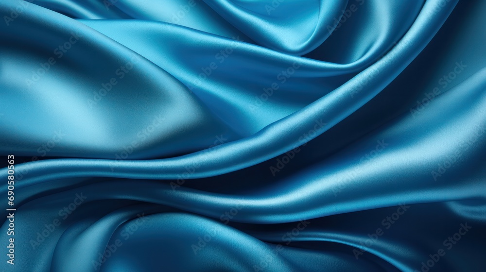 Obraz premium Image representing an abstract blue satin fabric background with a touch of luxury and silk texture,