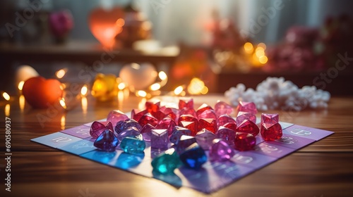 Two people playing a love-themed board game