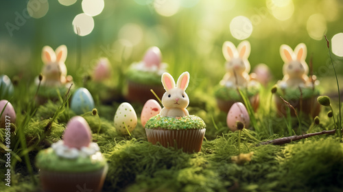 easter cupcakes background photo