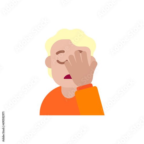 Person Facepalming: Medium-Light Skin Tone
