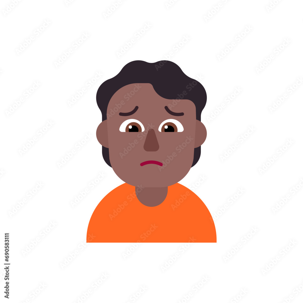Person Frowning: Medium-Dark Skin Tone Person Frowning: Medium-Dark Skin Tone
