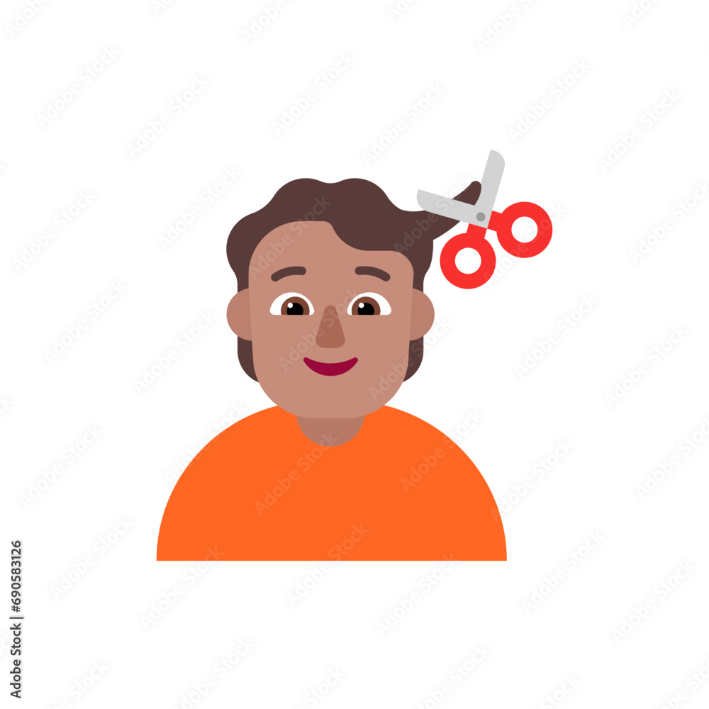 Person Getting Haircut: Medium Skin Tone Person Getting Haircut: Medium Skin Tone