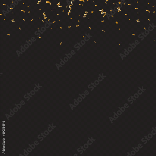 Gold glitter decoration isolated on a black background