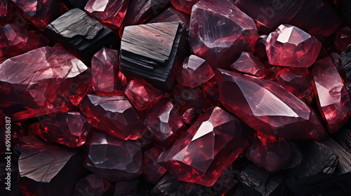 Ruby crystal rock background 