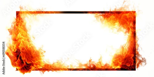 burning fire flames frame border transparent texture isolated