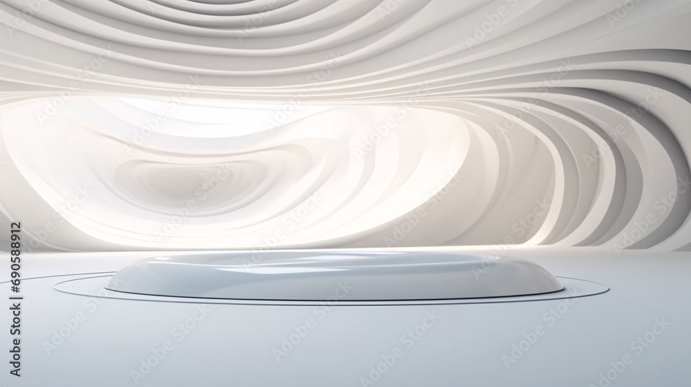 Open space futuristic architecture, 3D rendering with empty space for product presentation Open space futuristic architecture, 3D rendering with empty space for product presentation