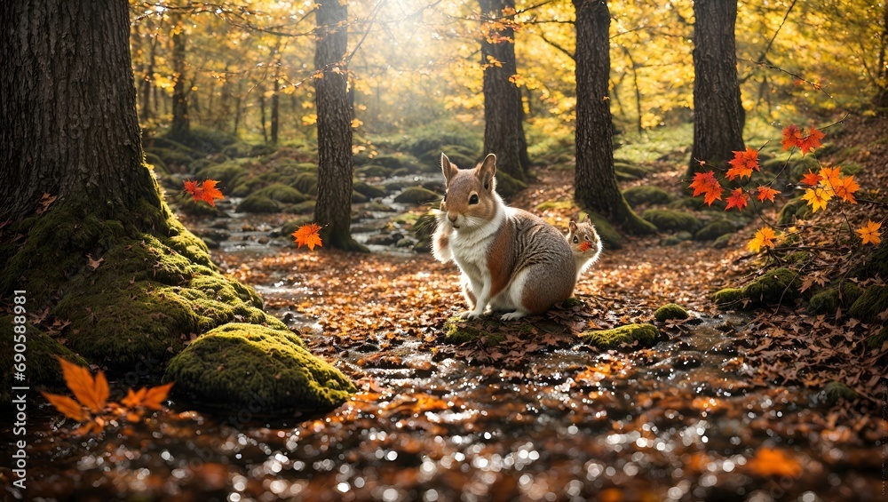 A Majestic Cat Amidst the Enchanting Wilderness A Majestic Cat Amidst the Enchanting Wilderness