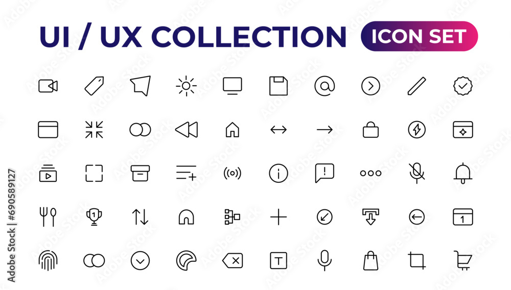 Ui ux icon set, user interface iconset collection. Ui ux icon set, user interface iconset collection.