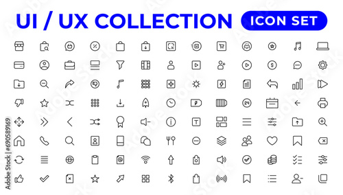 Ui ux icon set, user interface iconset collection.