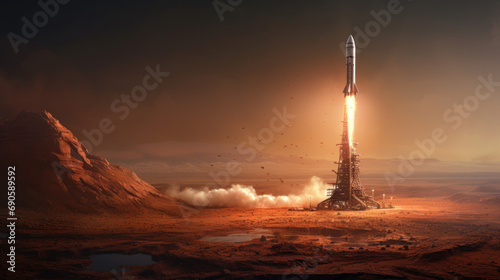 Rocket launching from Mars © Robin