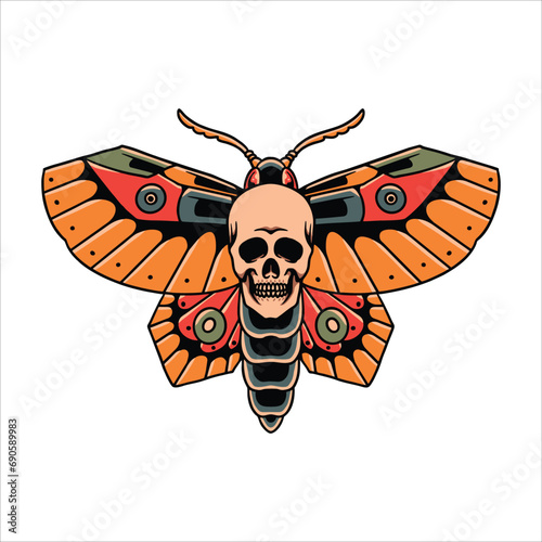 death butterfly tattoo vector design