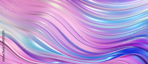 Hologram fabric texture. Gradient abstract background Iridescent abstract fluid 3d render holographic iridescent neon curved wave in motion background. Light metal pastel pattern. Generative ai